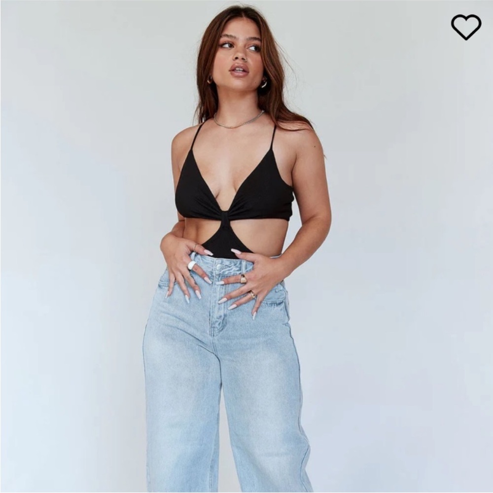 Black Cut-Out Women's bodysuit